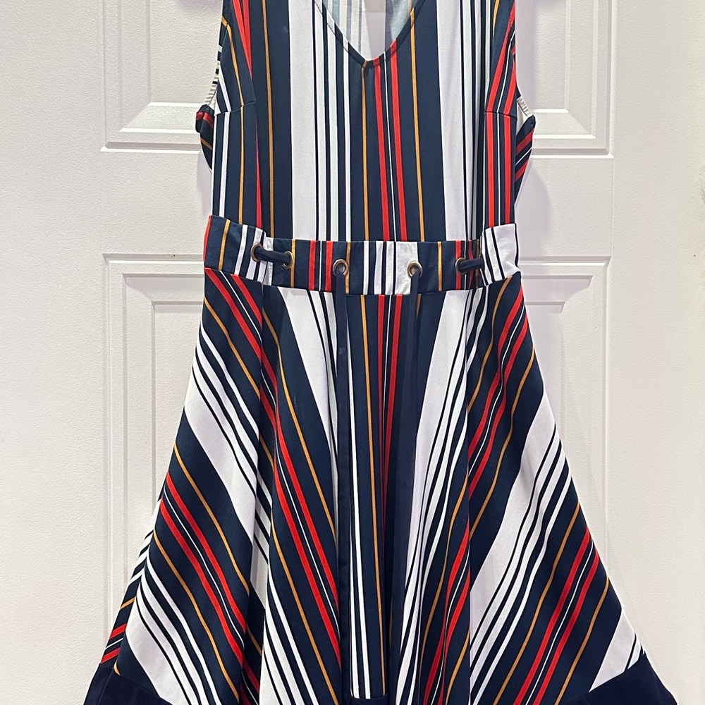 Striped Wrapper Multicolor Women’s Dress